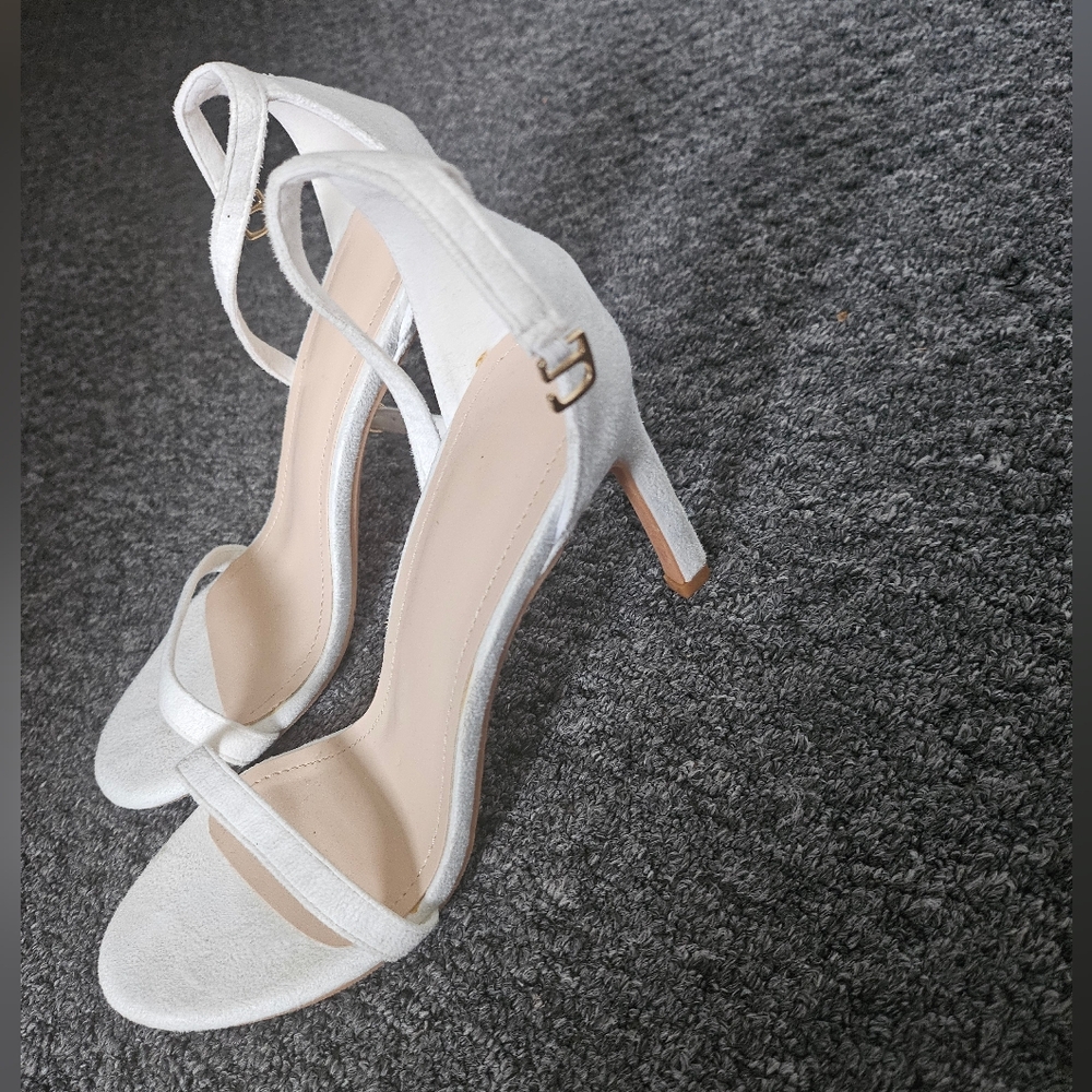Elegant White High Heel Sandals